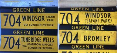 Pair of London Country DESTINATION BLINDS for RF-type Green Line coaches at Dunton Green (DG) or