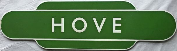 British Railways (Southern Region) enamel STATION TOTEM SIGN from Hove, the ex-LBR, later LBSCR,