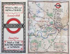 1928 London Underground POCKET MAP of the Electric Railways of London 