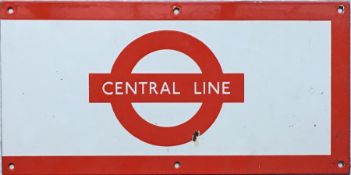 London Underground 1950s/60s enamel PLATFORM FRIEZE PLATE from the Central Line with the line name
