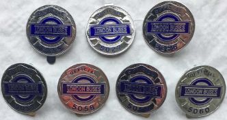 Quantity (7) of 1980s London Buses OFFICIAL'S PLATES as issued to senior, plain-clothes staff. All