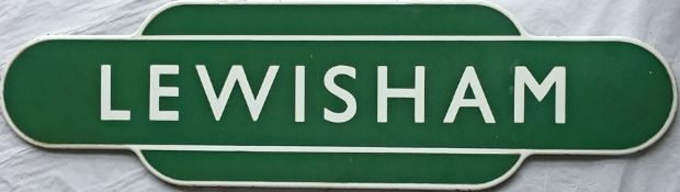 British Railways (Southern Region) enamel STATION TOTEM SIGN from Lewisham, an ex-SER station on the