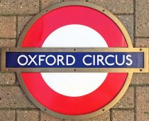 London Underground enamel PLATFORM ROUNDEL from Oxford Circus Station on the Bakerloo, Central and