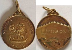 British Railways Board GOLD PASS MEDALLION issued to G Wilson, 225. Features the 1956-on motif of