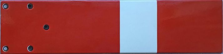 1960s British Railways enamel 'home' SIGNAL ARM marked 'Garnier 5/68' and 'BR' on the flanges.