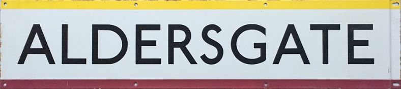 1950s/60s London Underground enamel FRIEZE PANEL from the former Aldersgate station on the