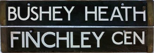 London Underground 38-Tube Stock enamel CAB DESTINATION PLATE for Bushey Heath (never used) /