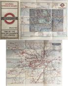 Pair of 1924 London Underground MAPS, the first the August 1924 pocket map 