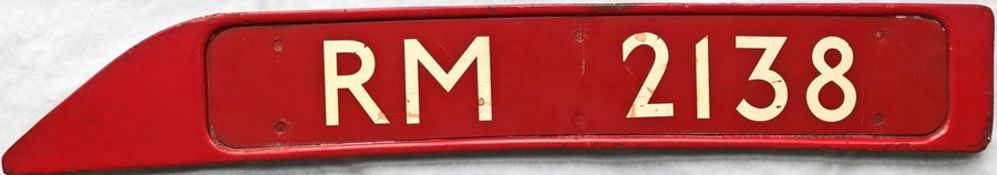 London Transport Routemaster bonnet FLEETNUMBER PLATE from RM 2138. The original RM 2138 entered