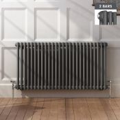 (DD19) 600x1188mm Anthracite Double Panel Horizontal Colosseum Traditional Radiator. RRP £527....