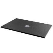 (DD39) 1400x900mm Rectangle Black Slate Effect Shower Tray. RRP £549.99. A textured black sla...