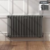 (DD45) 600x1008 Anthracite Double Panel Horizontal Colosseum Traditional Radiator. RRP £469.99...