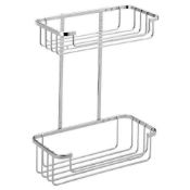(Z1025) Shower Storage Basket Chrome - 2 Tier. It's stylish simple design will fit seamlessly...