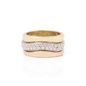 Cartier 18k Yellow, White & Rose Gold Stackable Rings