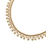 18k Yellow Gold Vintage Drop Pearl Necklace