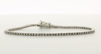 9ct White Gold Tennis Diamond Bracelet 1.23
