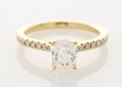 18ct Yellow Gold Single Stone Prong Set With Stone Set Shoulders Diamond Ring ( 1.01) 1.18