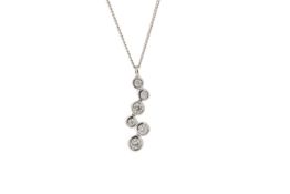 18ct White Gold Raindance Diamond Pendant 0.16