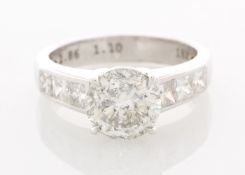 18ct White Gold Single Stone Prong Set With Stone Set Shoulders Diamond Ring (2.86) 3.96