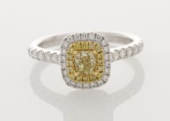 18ct White Gold Single Stone With Halo Setting Ring (0.30) 0.70