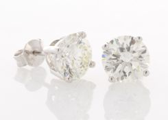18ct White Gold Claw Set Diamond Stud Earring 4.40 Carats