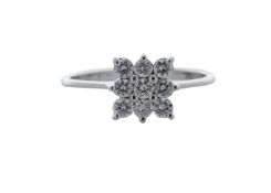 18ct White Gold Fancy Cluster Diamond Ring 0.45
