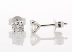 18ct White Gold Single Stone Prong Set Diamond Earring 0.70