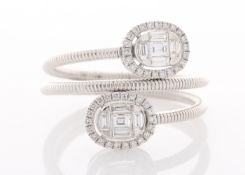 18ct White Gold Fancy Cluster Diamond Ring 1.00