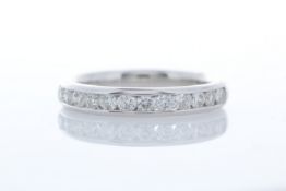 18ct White Gold Channel Set Semi Eternity Diamond Ring 0.47