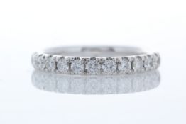 18ct White Gold Claw Set Semi Eternity Diamond Ring 0.49