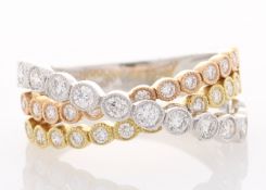 18ct White Gold Claw Set Semi Eternity Diamond Ring 0.79