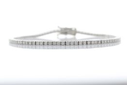 18ct White Gold Tennis Diamond Bracelet 1.11