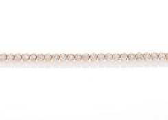 18ct Rose Gold Tennis Diamond Bracelet 4.00