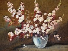Cherry Blossom waterccolour by Scottish artist James Gray exhib G.I, R.S.A, R.A