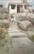 Indian Temple Steps by Carleton Alfred Smith R.I (British 1853-1946) exhib R.A, R.I