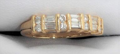 6 Stone Baguette Diamond Half Hoop Ring