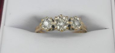 3 Stone Diamond Illusion Ring