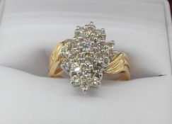 Cluster Diamond Peg Crossover Ring