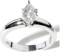 18Ct White Gold Diamond Solitaire Ring 0.60 Ctw