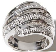 14Ct White Gold Diamond 7 Row Ring