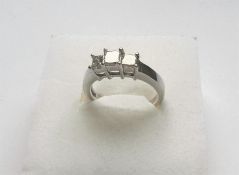 3 Stone Princess Diamond Ring
