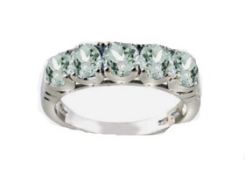 Light Green Amethyst 5-Stone Ring