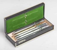Konvolut von 2 Kugelschreibern und 1 Druckbleistift, 1950/60er Jahre, 2 x Silber 900, 1 xvers., bez.