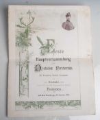 Speisekarte (1900), Wiesbaden, Erste Hauptversammlung des Deutschen Forstvereines, ca. 24x 31,5