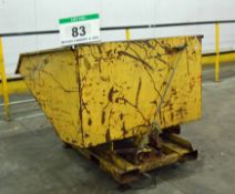 An Yellow Steel Forklift Tipping Skip