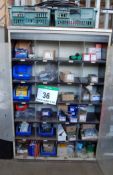 A Cream Steel Cabinet with A Quantity of Various Fittings including M12 M10 , M8 and M6 Bolts, MAHLE