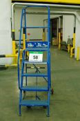 A Blue Steel 5-Tread Mobile Safety Steps, 1.2M Platform Height