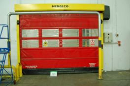 Two NERGECO/BERNOS FS2 High Speed Roller Curtain Internal Doors, each 3M x 3M Wide Aperture and 2.