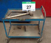 A Steel Framed 2-Tier Trolley, A Steel Lump Hammer and A Heavy Duty Wheel Nut Wrench