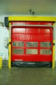 A NERGECO/BERNOS FS2 High Speed Roller Curtain Internal Door, 3M x 3M Wide Aperture with Control